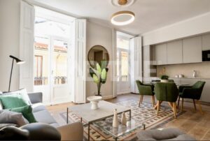 salon y cocina de la obra nueva en venta en valencia